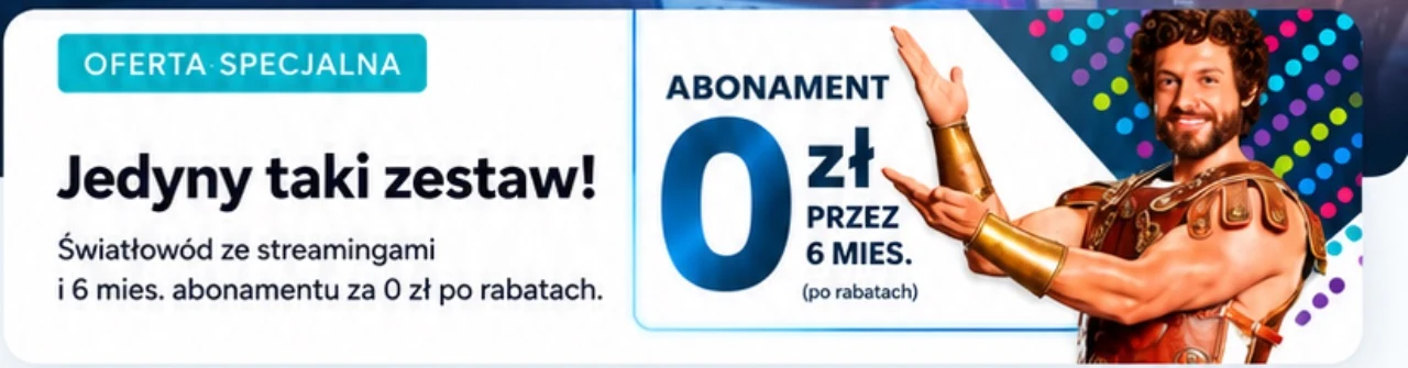 Oferta specjalna Netia — Jedyny taki zestaw: światłowód ze streamingami i 6 mies. abonamentu za 0 zł po rabatach